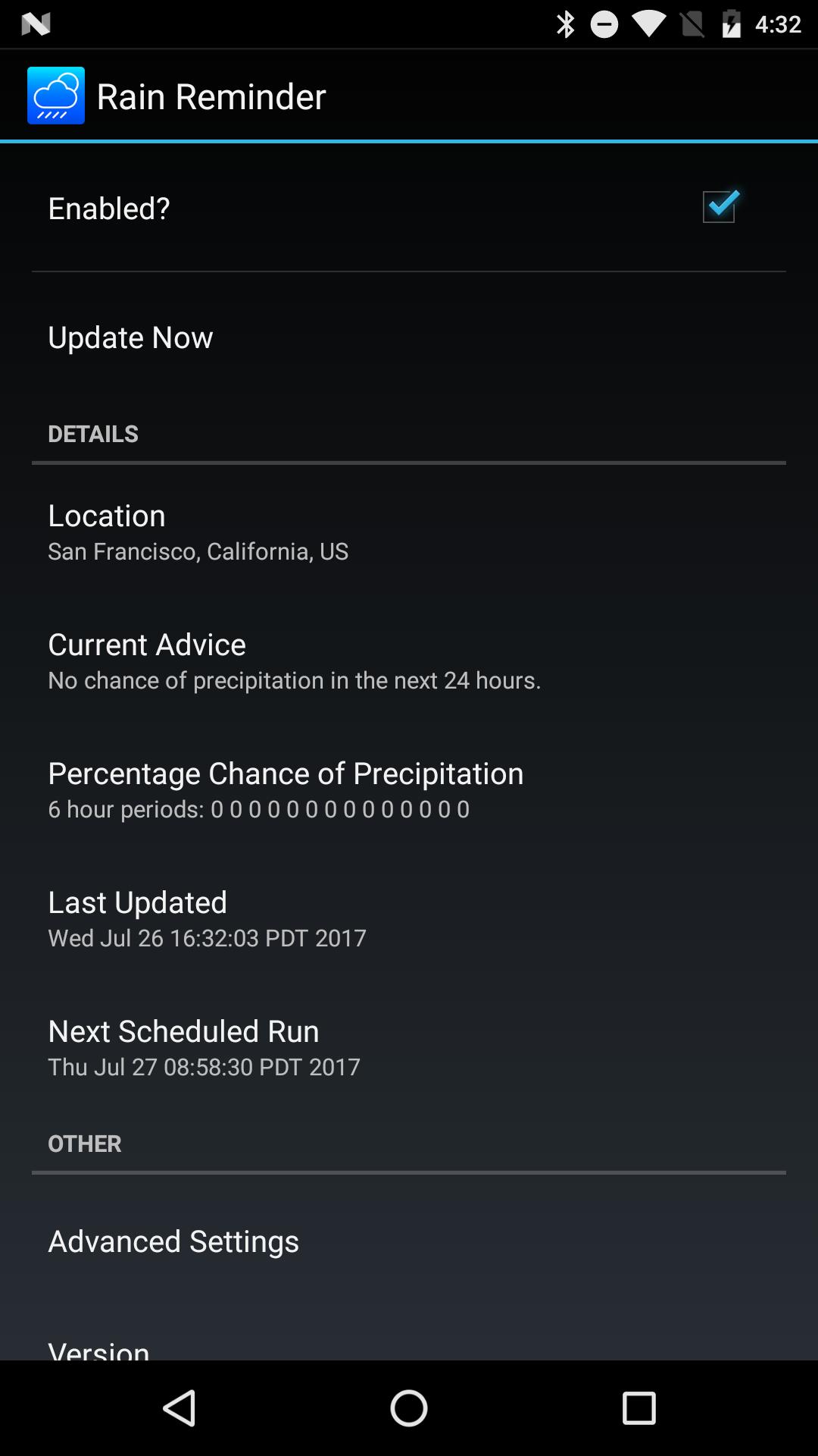 Rain Reminder