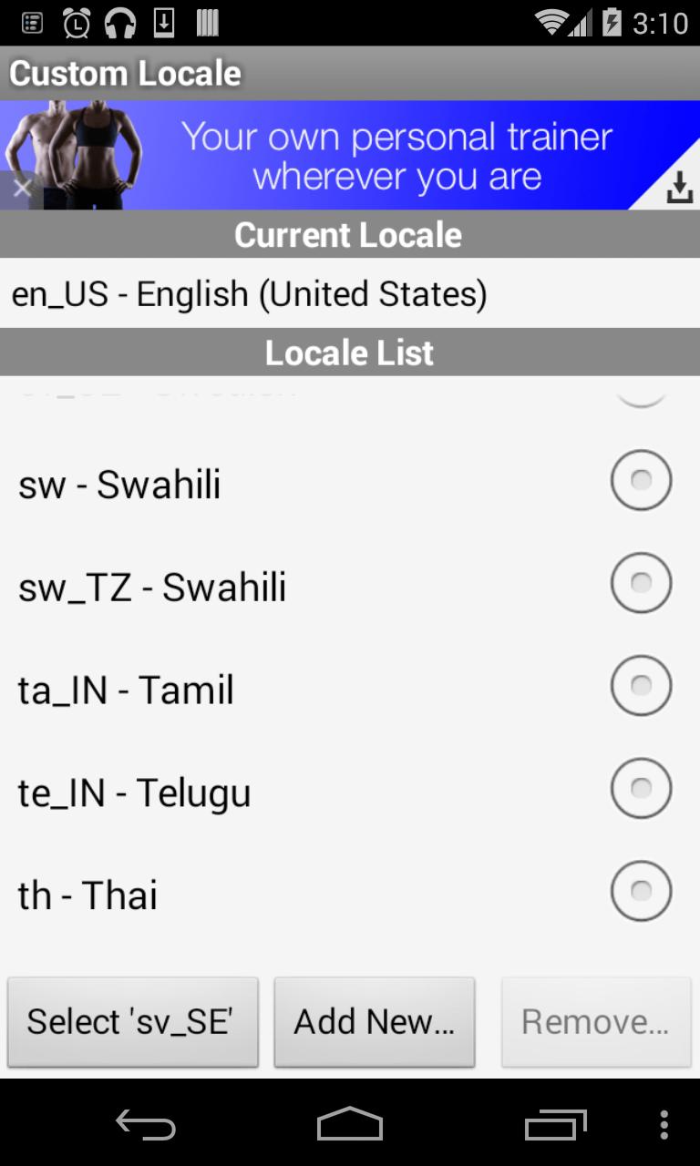 Custom Locale