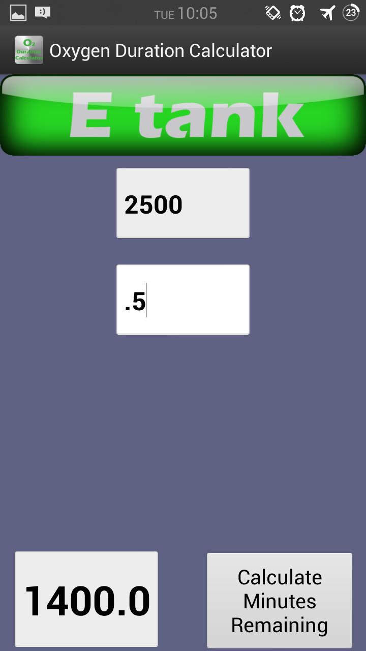 Oxygen Duration Calculator