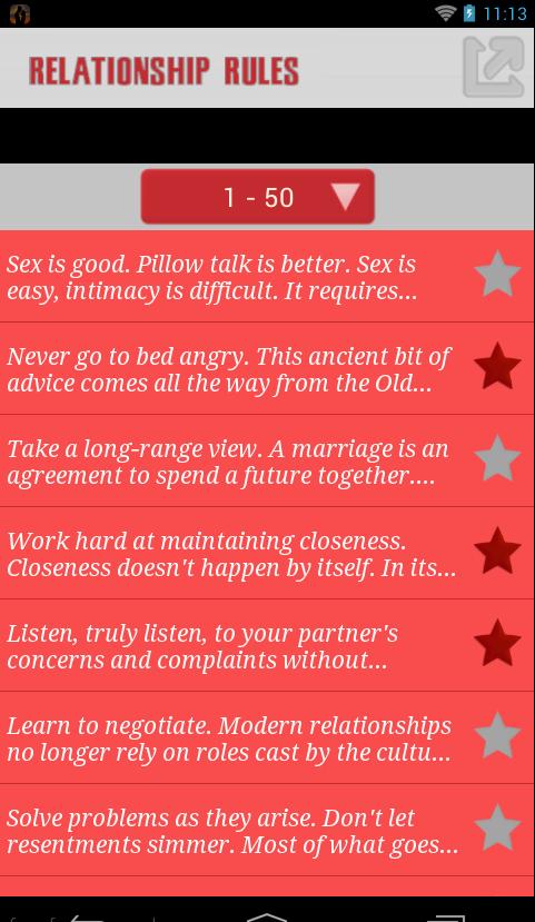 Relationship rules