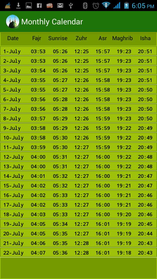 Islamic Prayer Timings