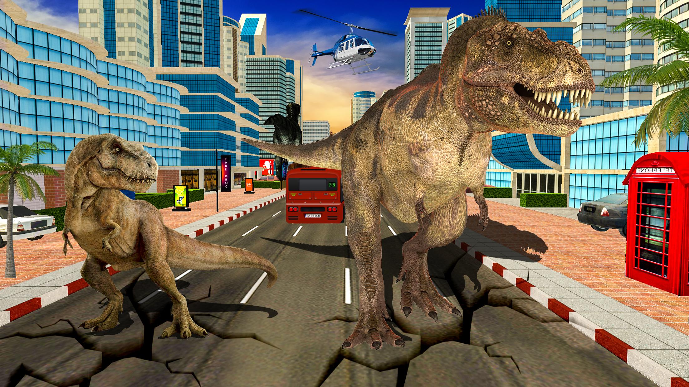 Deadly Dino Survival: Angry Dinosaur City Attack
