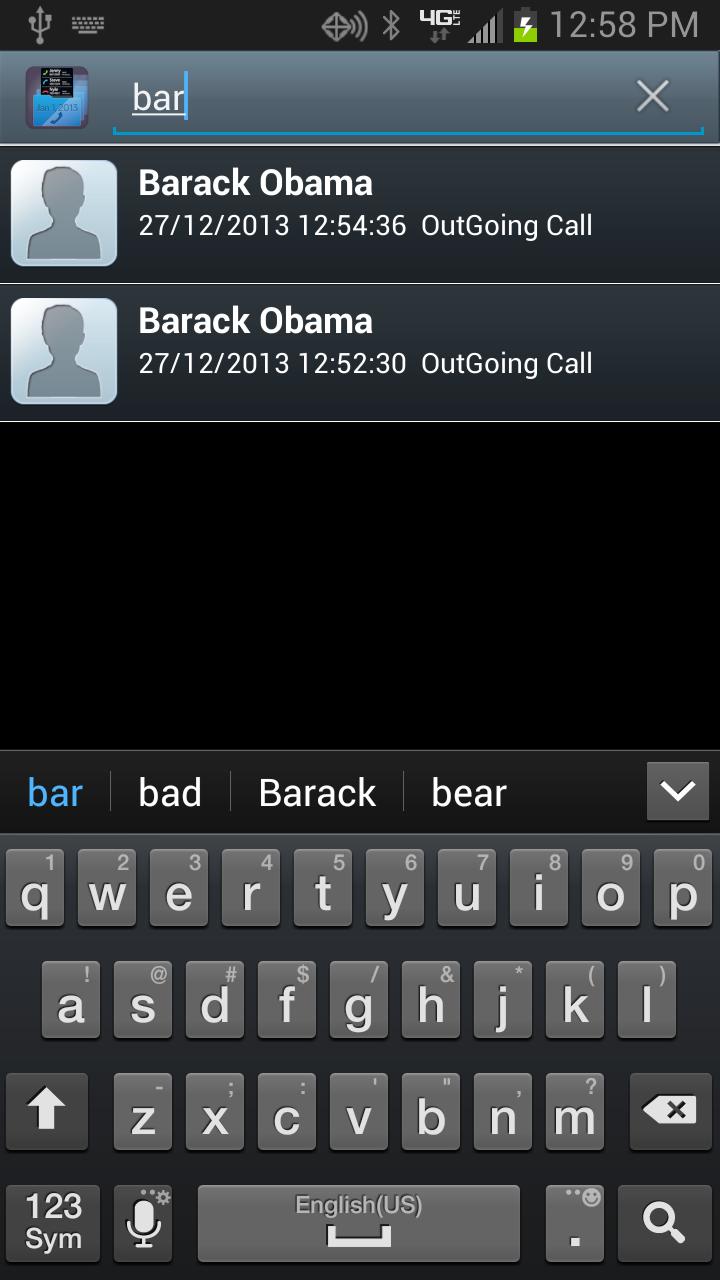 Call Log Backup