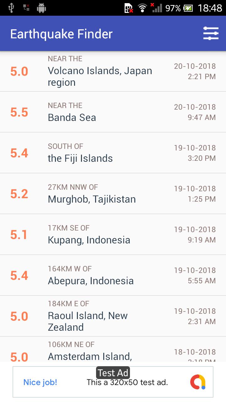 Earthquake Finder