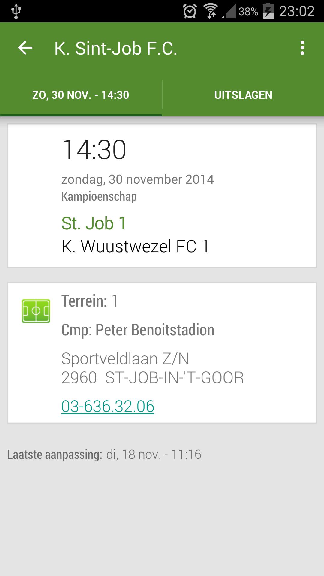 Voetbal kalender