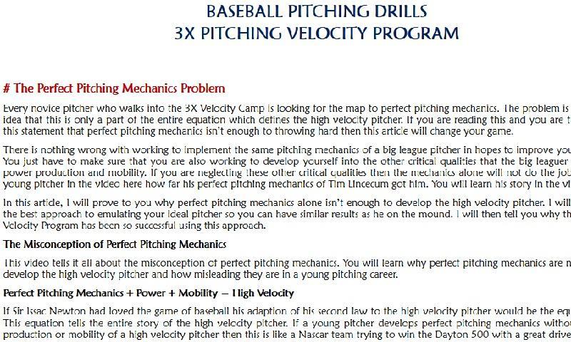 Baseball Pitching Drills