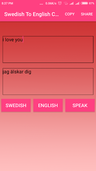 English To Swedish Converter