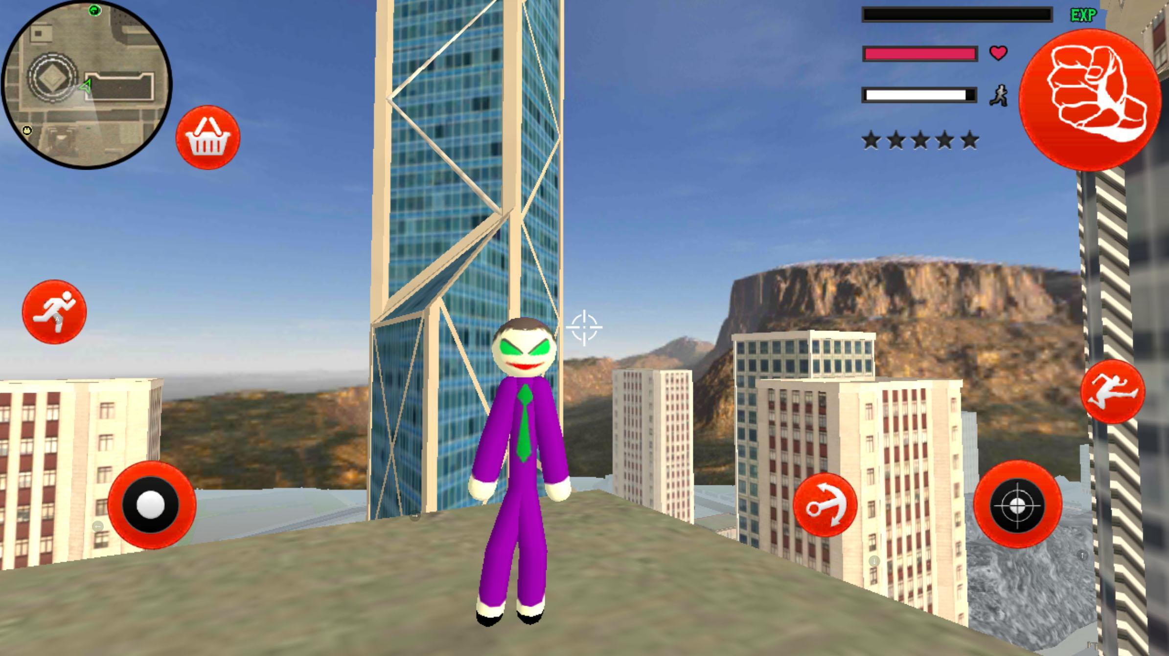 Joker Stickman Rope Hero Ganagster World