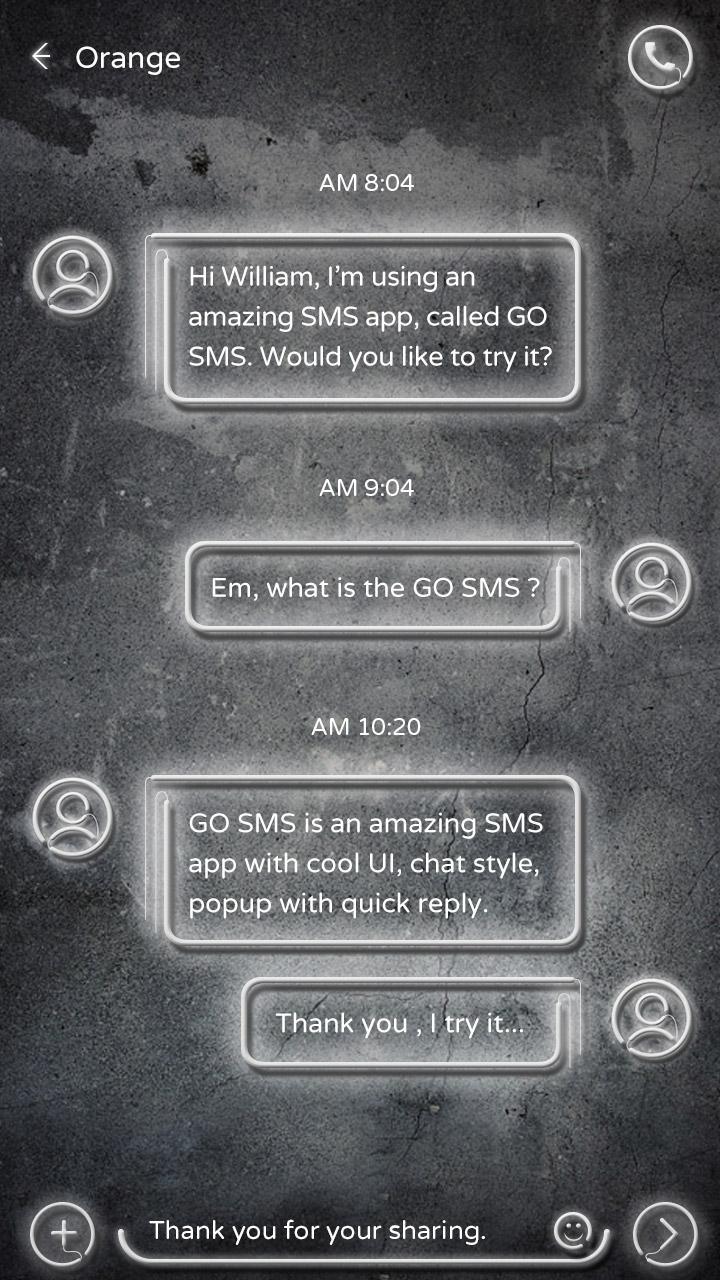 GO SMS PRO COOL LIGHT THEME