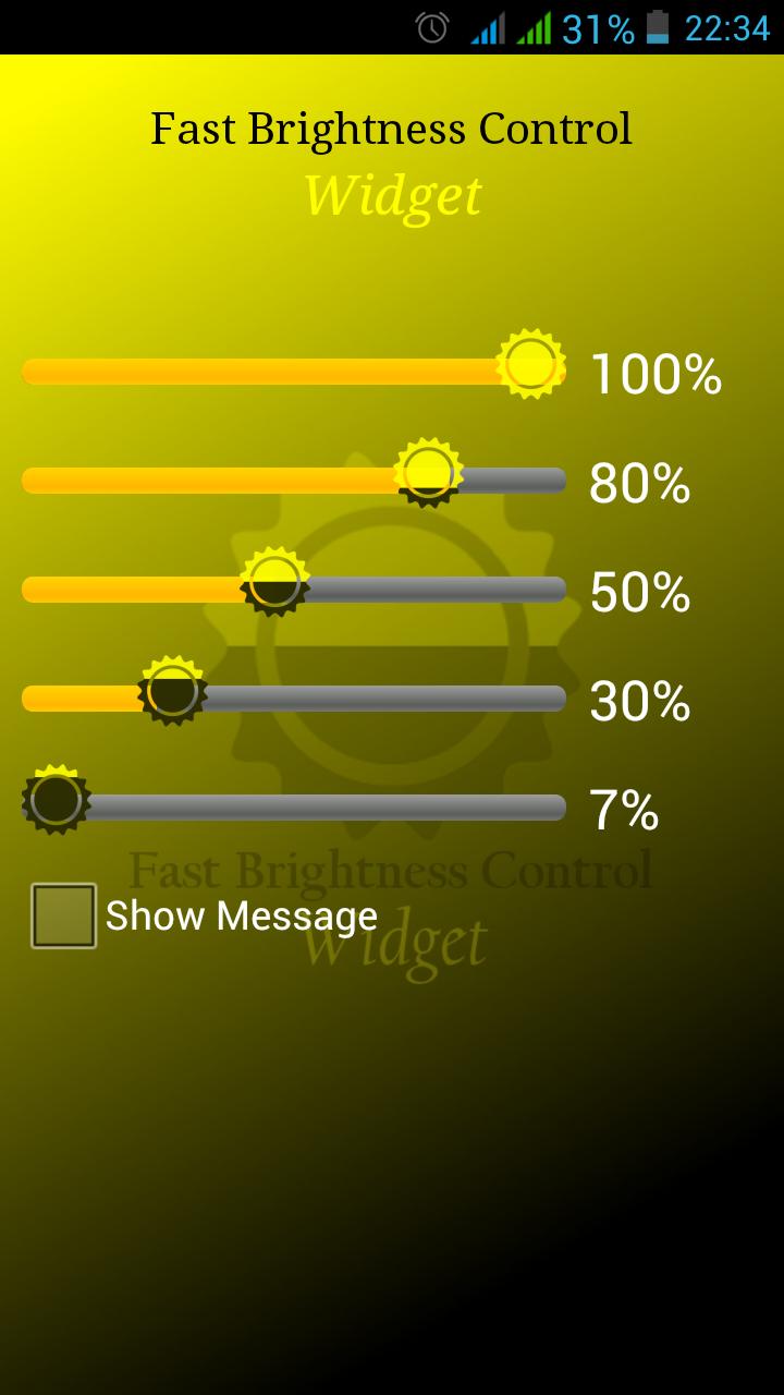 Fast Brightness Control Widget