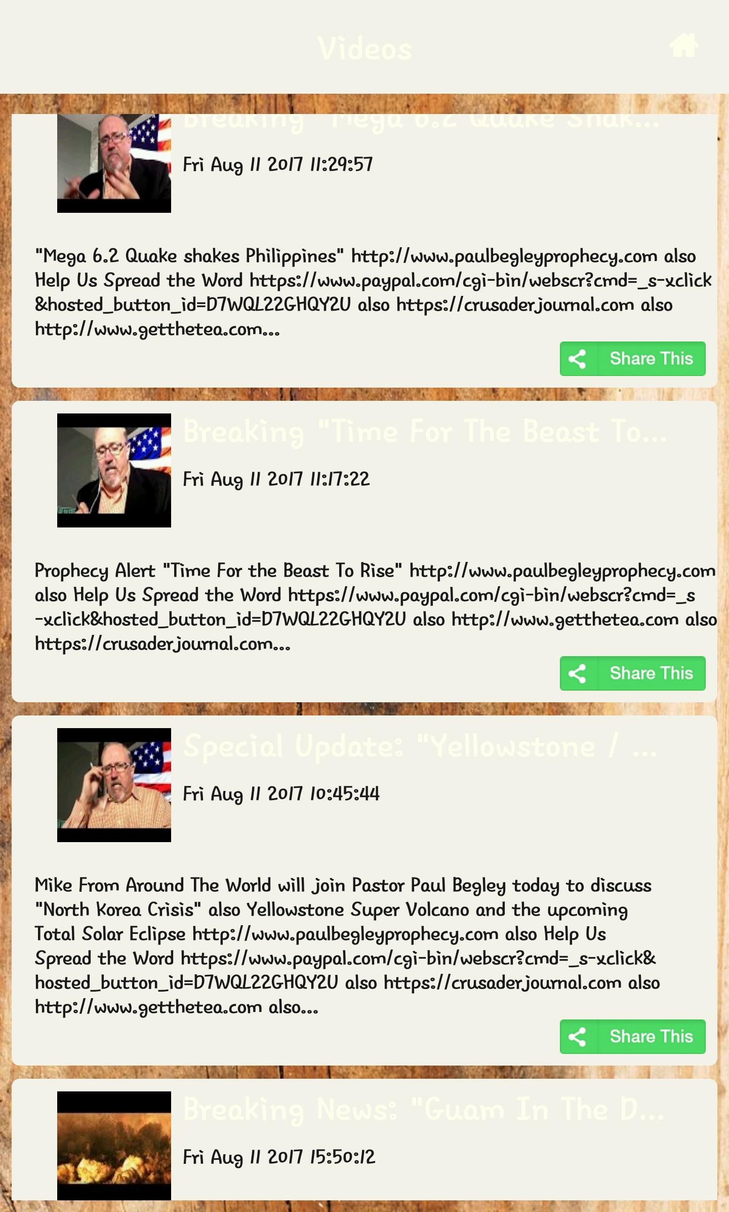 Paul Begley Prophecy