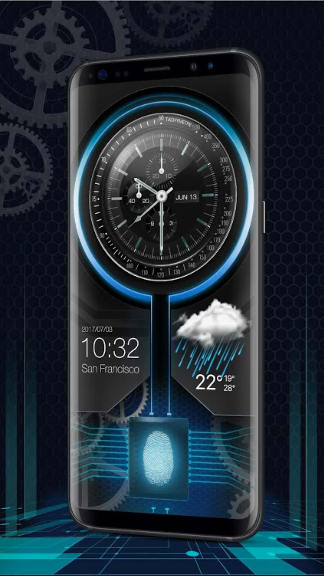 Analogclock fingerprint lock screen for prank