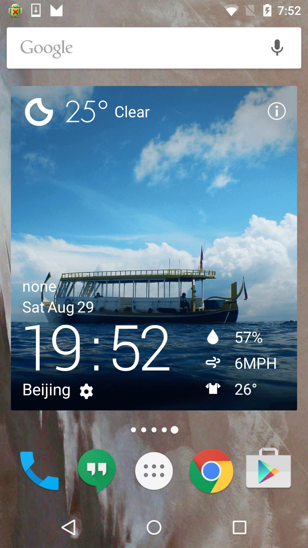 Navigation clock weather