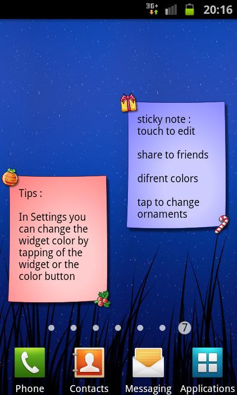 Christmas Note Widget
