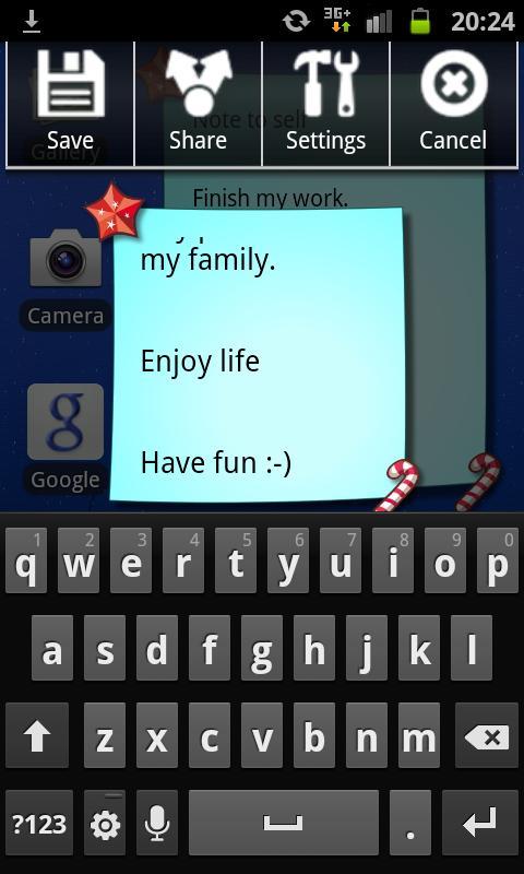 Christmas Note Widget