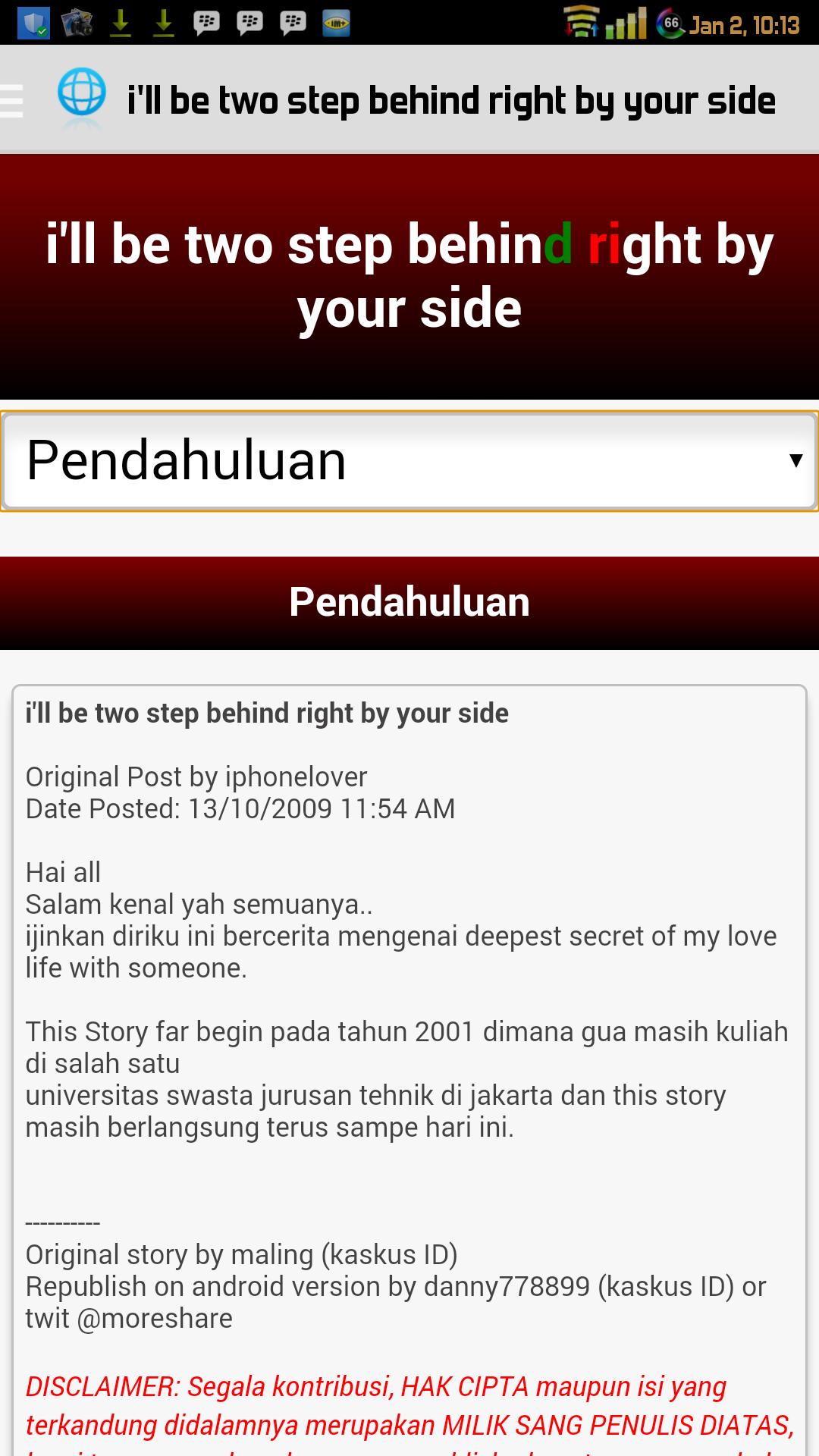 2 step behind right your side