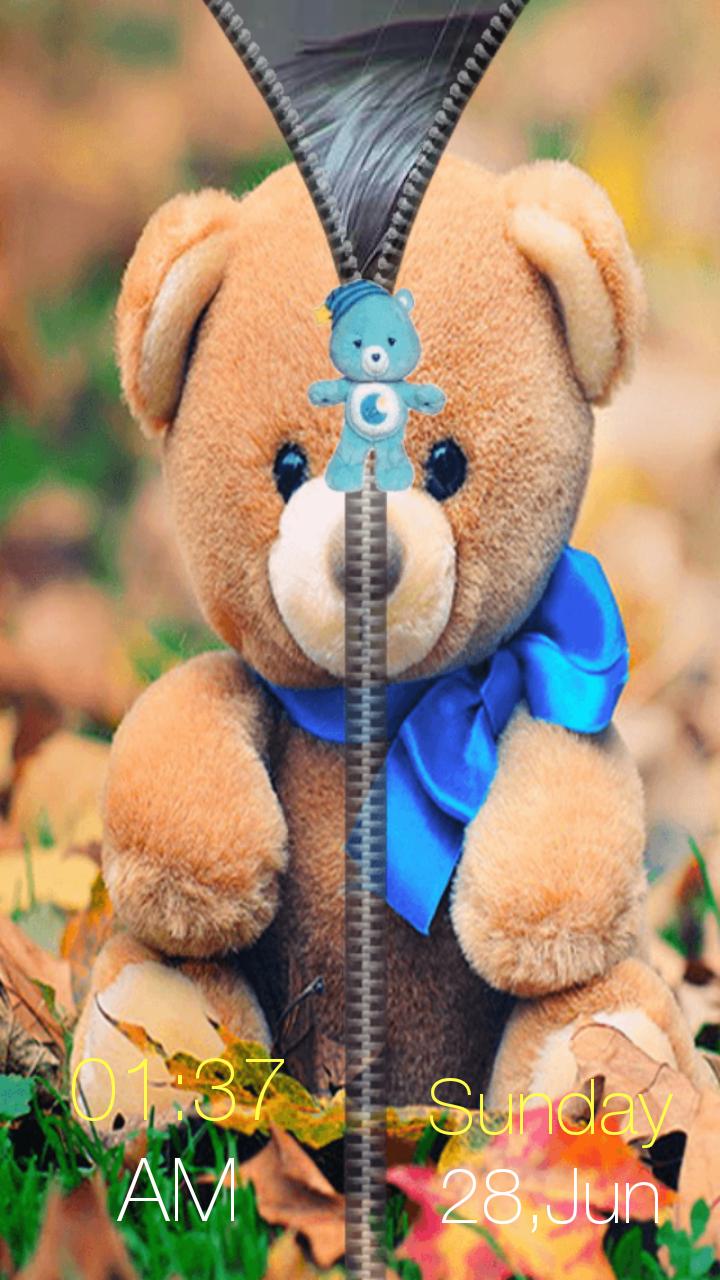 Teddy Bear Zipper Screen Lock