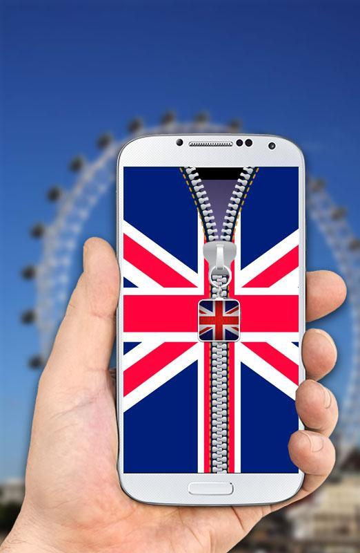 UK flag zipper lock