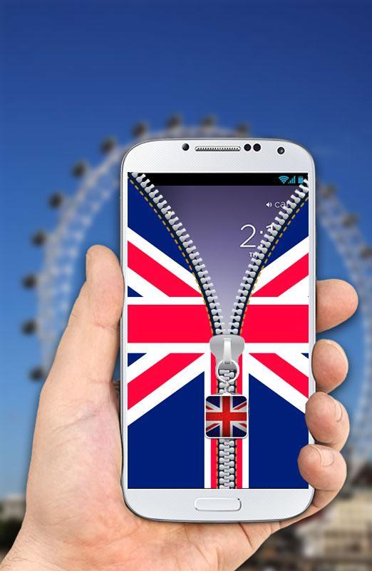 UK flag zipper lock
