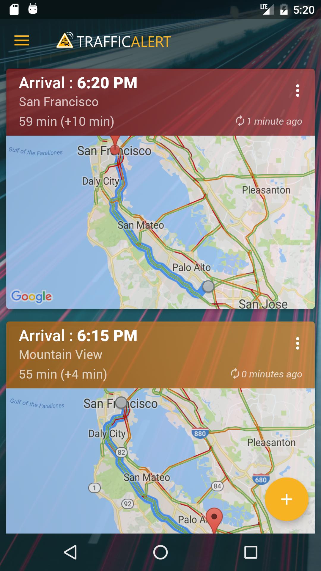Traffic Alert + Widget