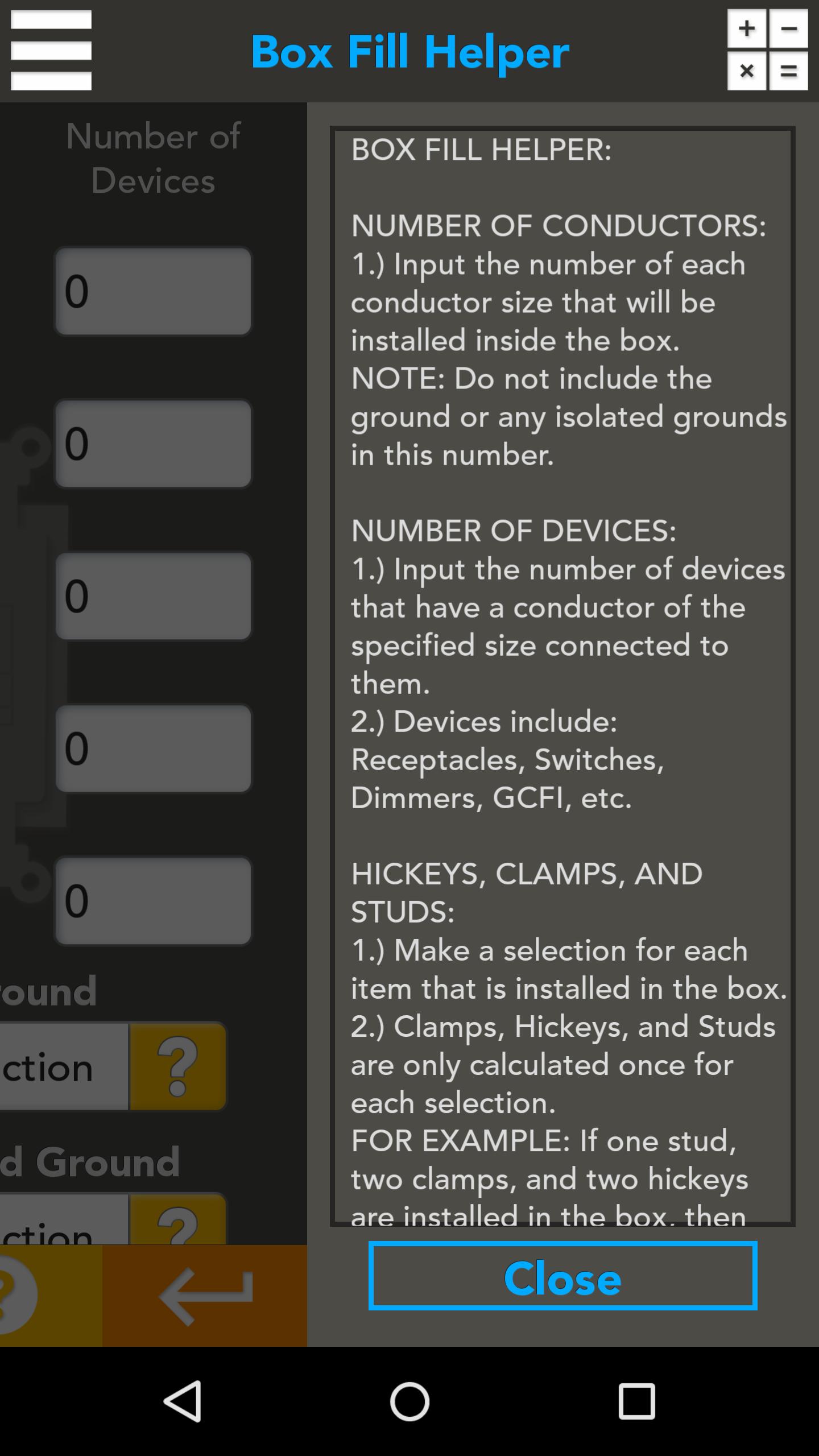 Box Fill Helper