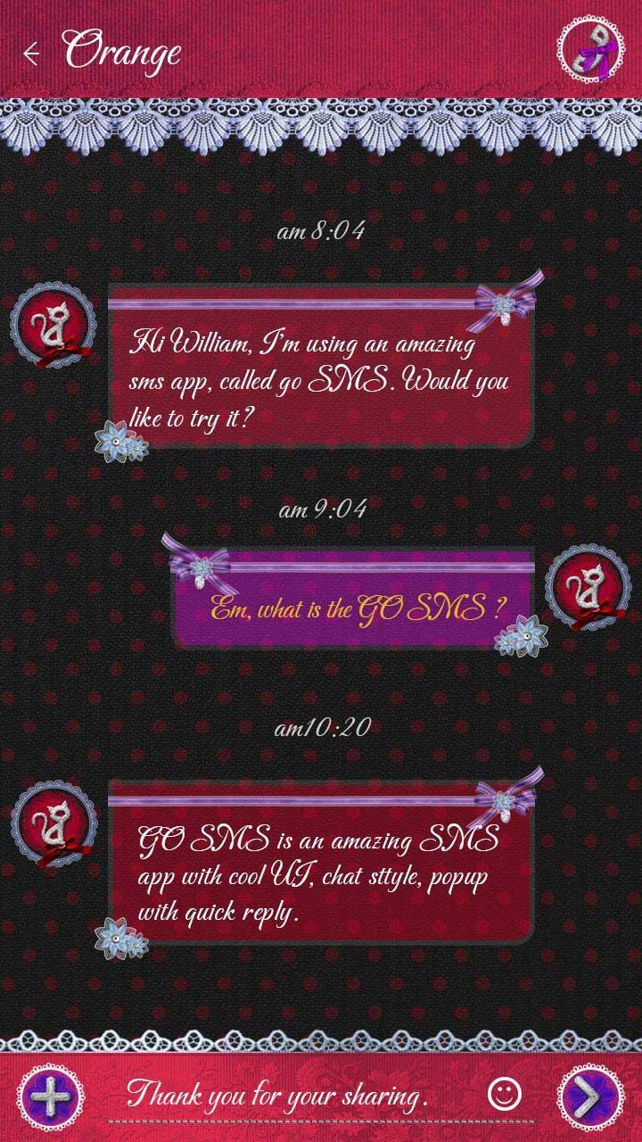 GO SMS PRO BELLE THEME