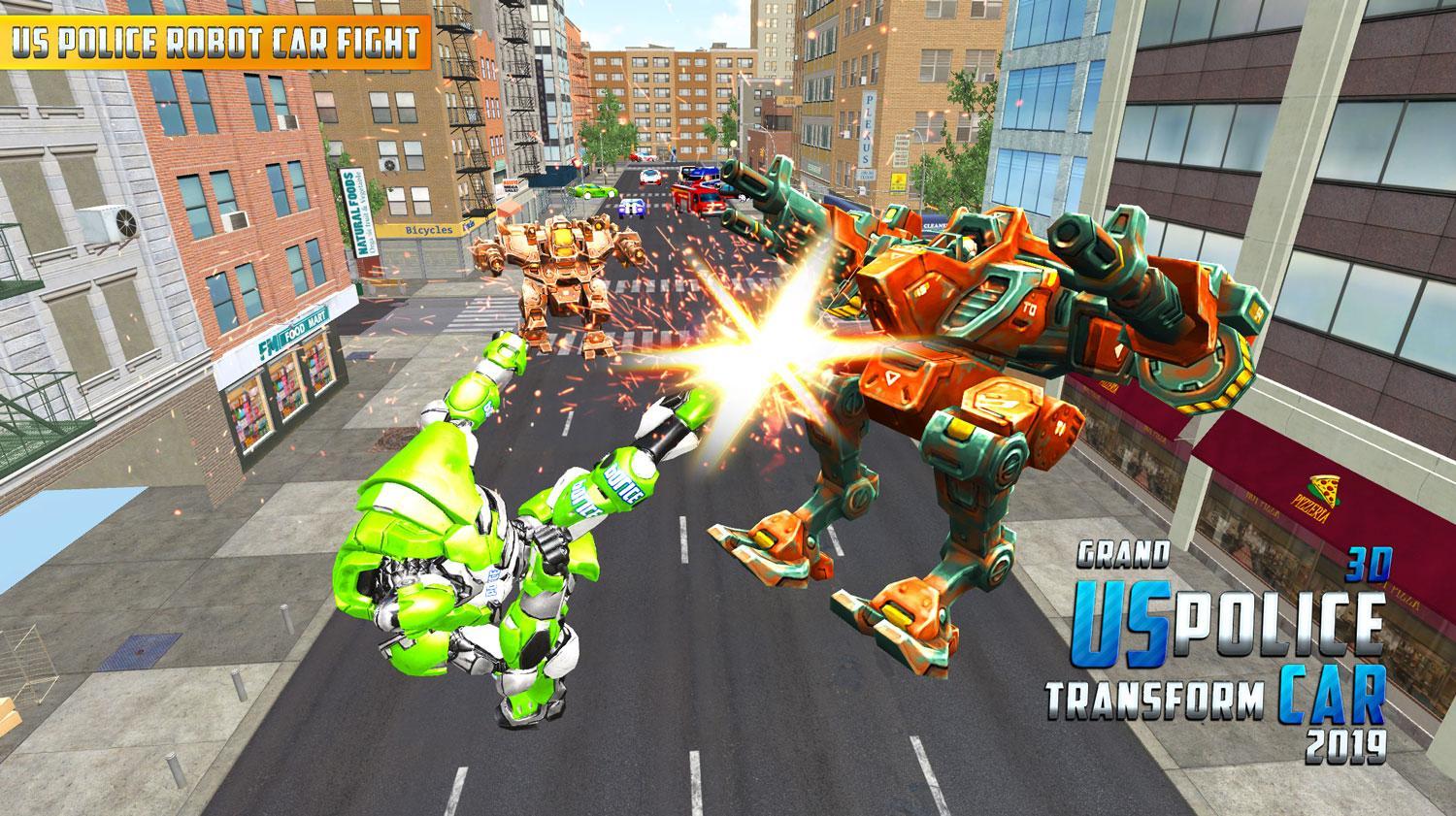 Grand Police Car Robot Transform Rescue Battle