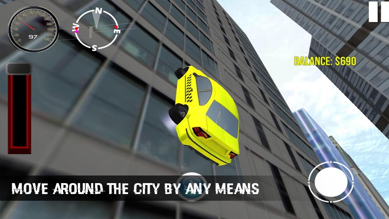 Futuristic Flying Taxi Driving