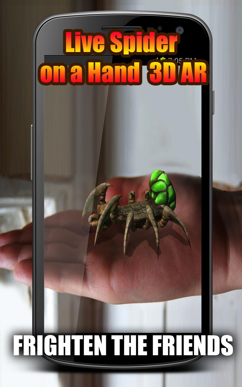 Live Spider on a Hand 3D AR