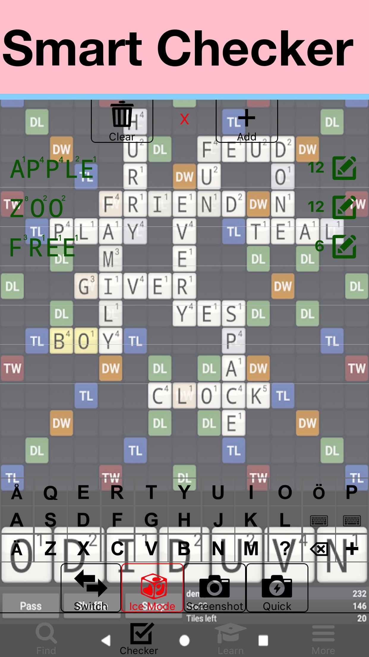 Swedish/Svenska Wordfeud Cheat