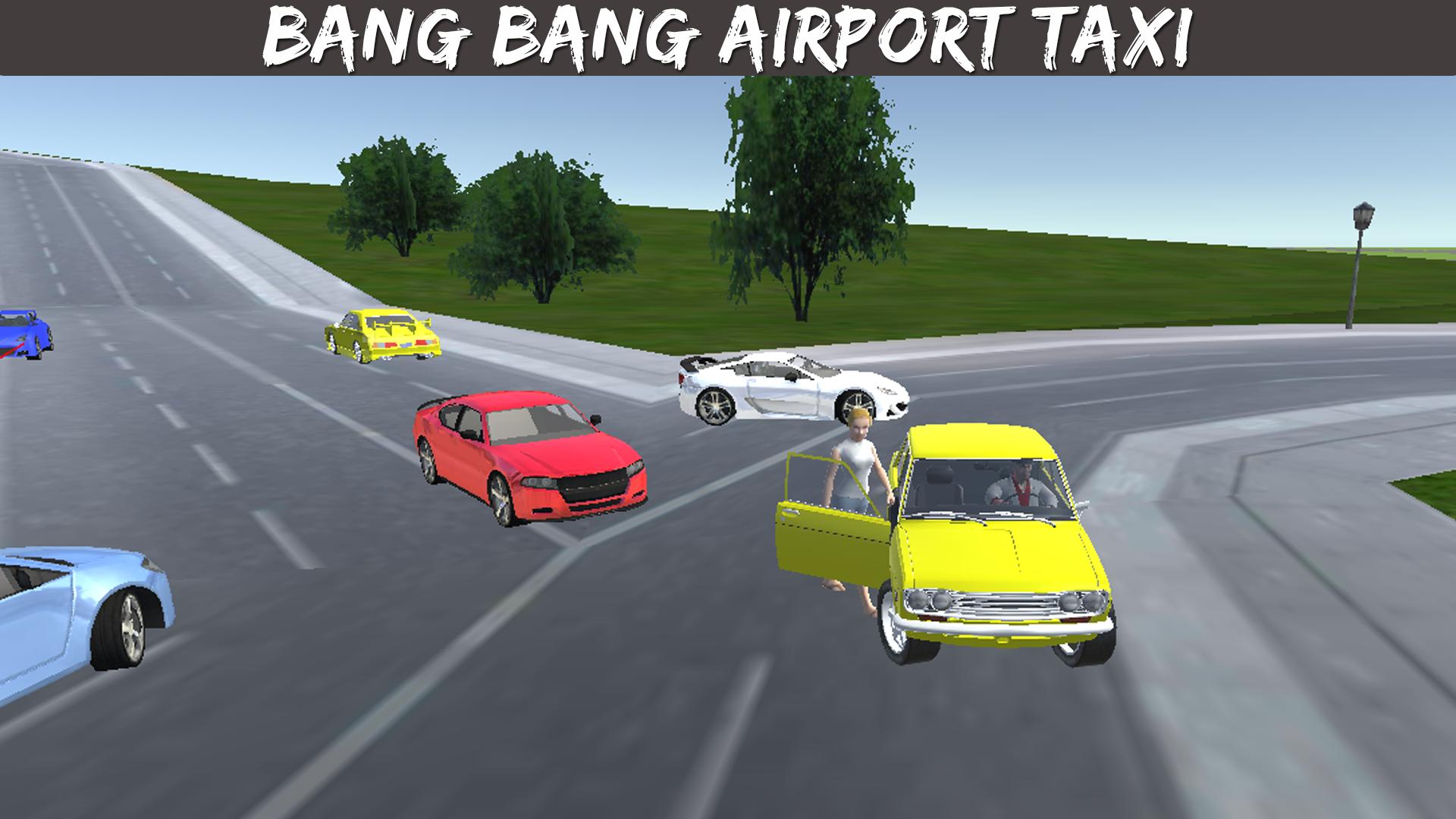 Modern airport taxi driving 3d