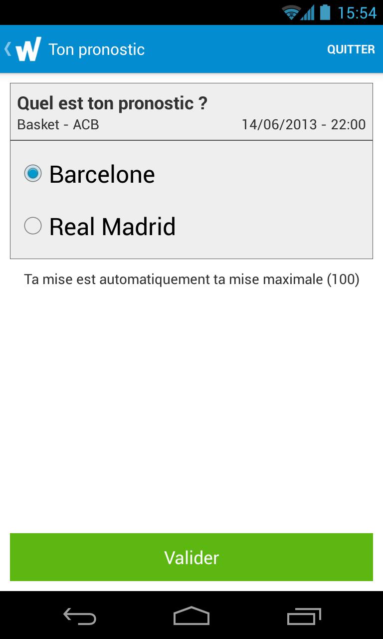 "Who's the Bet" - Sport Game